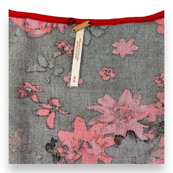 Free People Venice Floral Double Tie Lightweight Top Size Medium - Picture 3 of 6